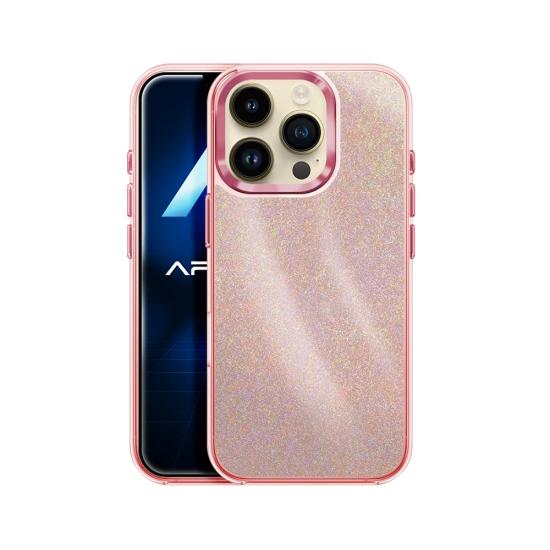Capa Duro Designer com Glitter para Apple iPhone 14 Pro Max Rosa